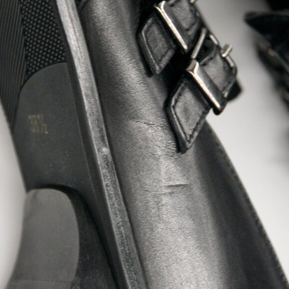 Arnold Churgin Handmade in Italy Black Leather Triple Monk Strap‎ Loafer Sz 38.5 - Picture 12 of 13